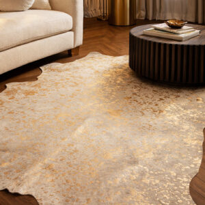 metallic cowhide